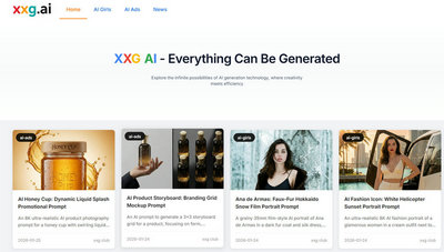 XXG AI:AI美女、产品设计案例、提示词网站