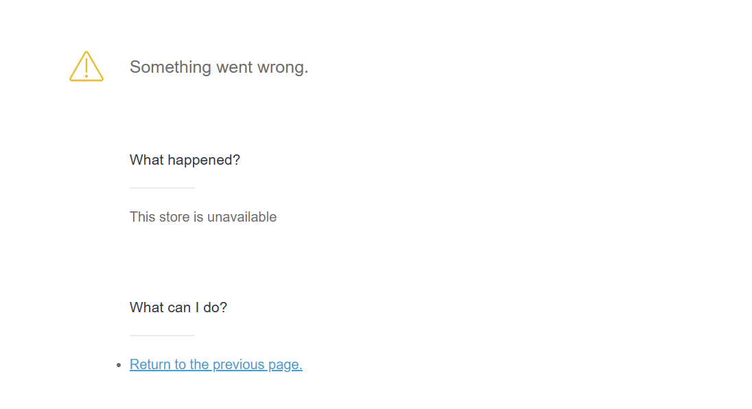 shopify This store is unavailable